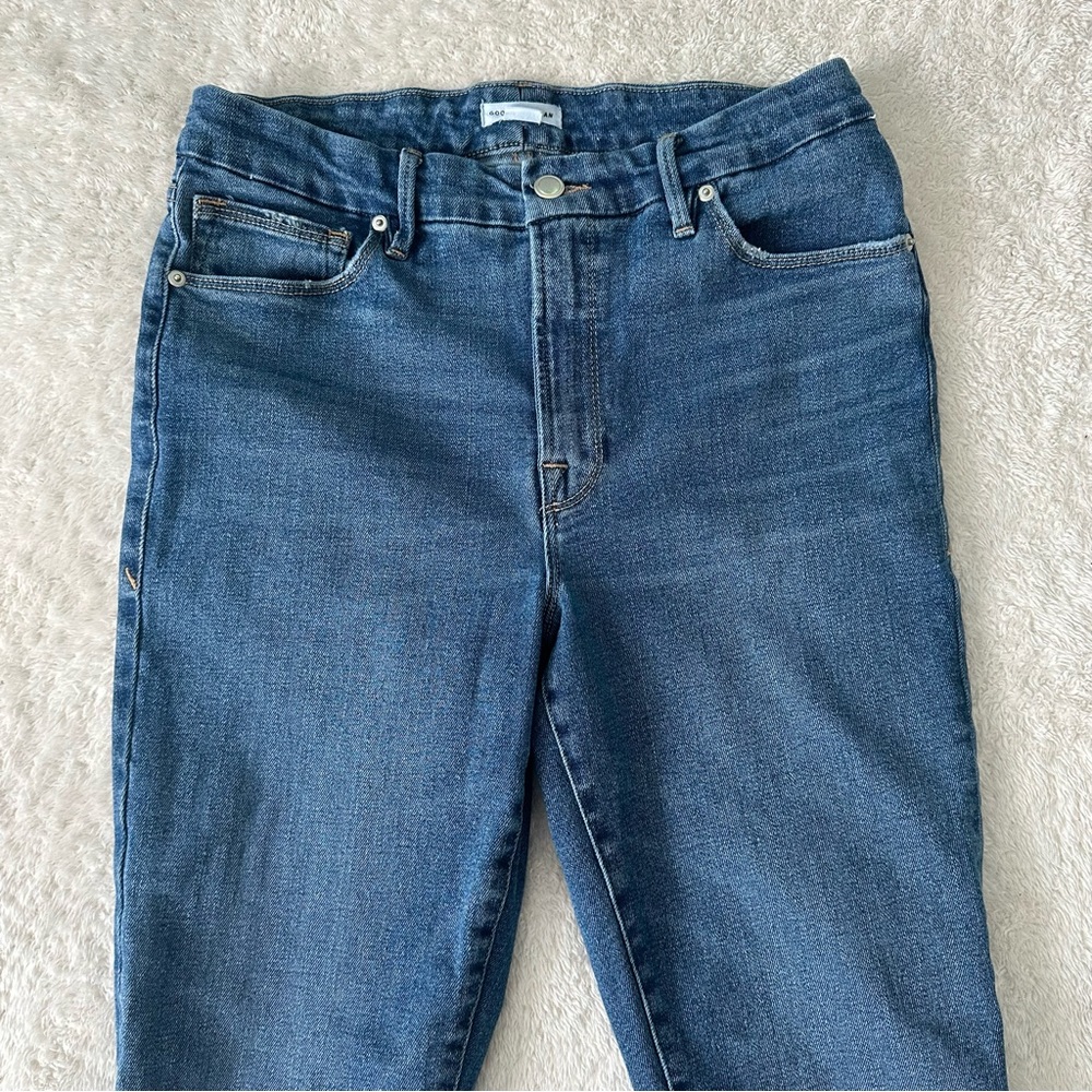 Good American Good Legs High Waist Chew Hem Ankle Cigarette Jeans sz 10/30 - Picture 4 of 9